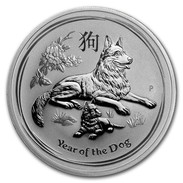 Lunar Hond 1 troy ounce zilveren munt 2018