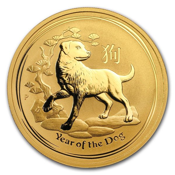 Lunar Hond 1 troy ounce gouden munt 2018