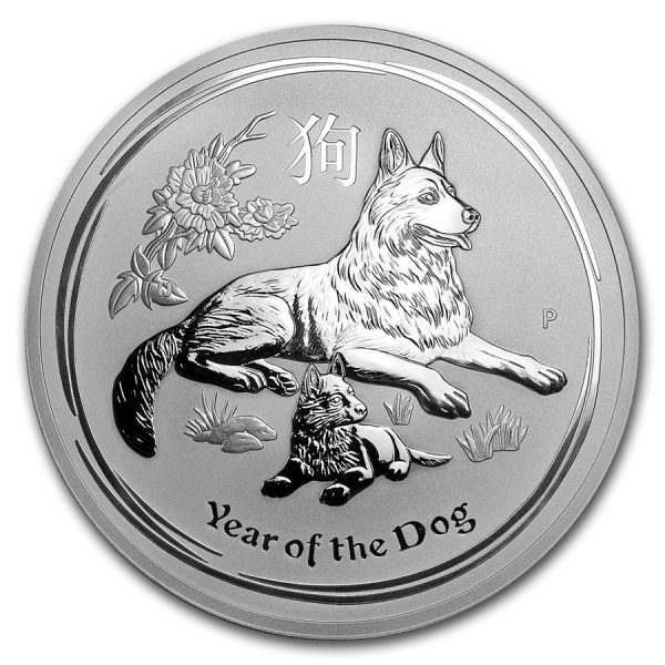 Lunar Hond 10 troy ounce zilveren munt 2018