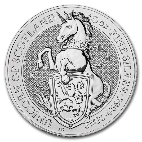 Queens Beast Unicorn 10 troy ounce zilveren munt 2019