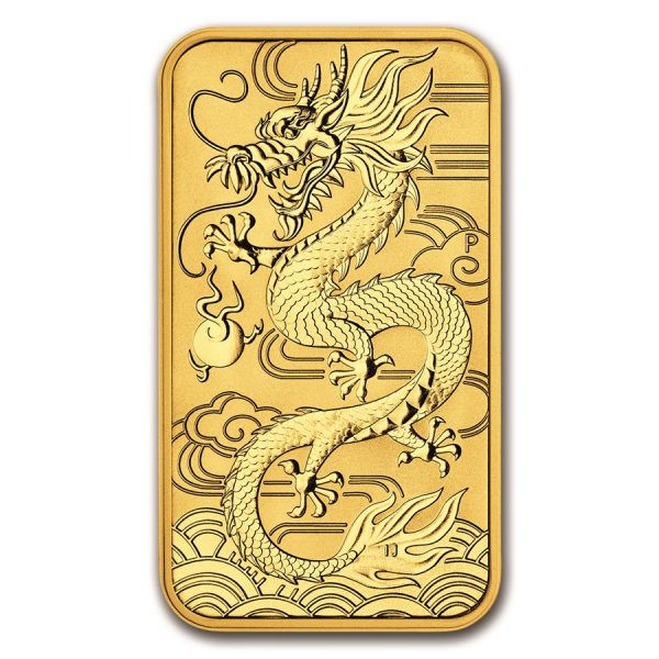 Dragon 1 troy ounce Rectangular gouden munt 2018