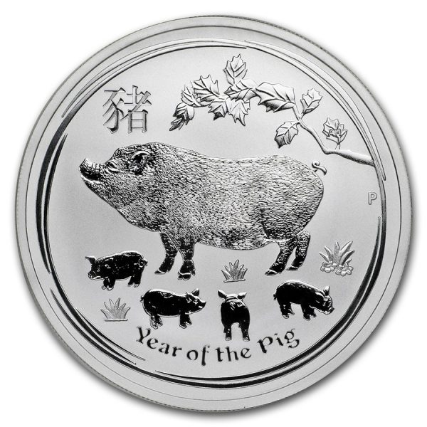 Lunar Pig 1 troy ounce zilveren munt 2019