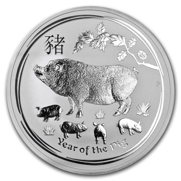 Lunar Pig 10 troy ounce zilveren munt 2019
