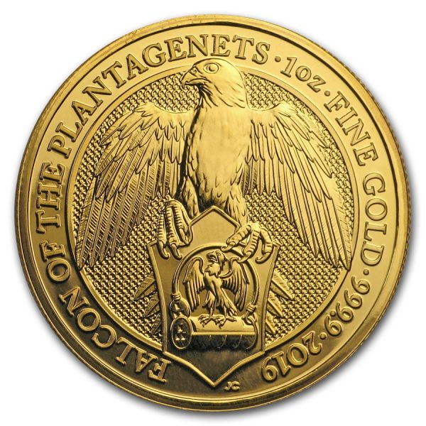Queens Beast Falcon 1 troy ounce gouden munt 2019